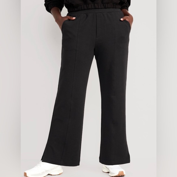 NWT! Black High-Waisted Dynamic Fleece Wide-Leg Trouser Pants - Multiple Sizes - Picture 5 of 8